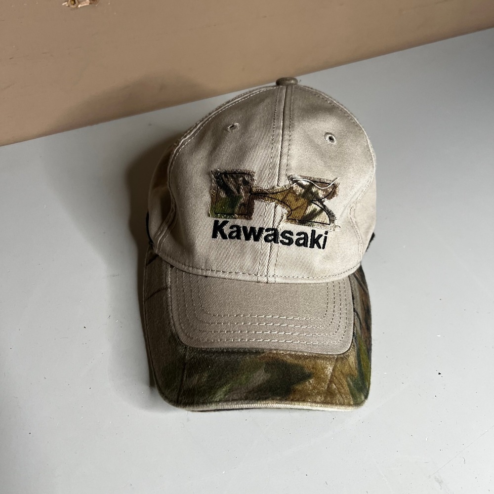 Kawasaki Paramount Outdoors Camo Tan Adjustable Strapback Hat Baseball Cap